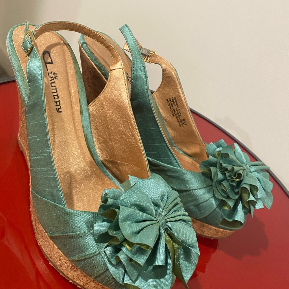 Chinese Laundry Teal Wedges - Picture 3 of 5